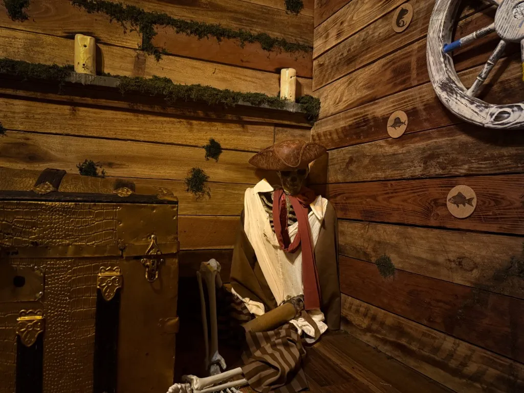 Goonies Never Say Die — pirate ship room with skeleton