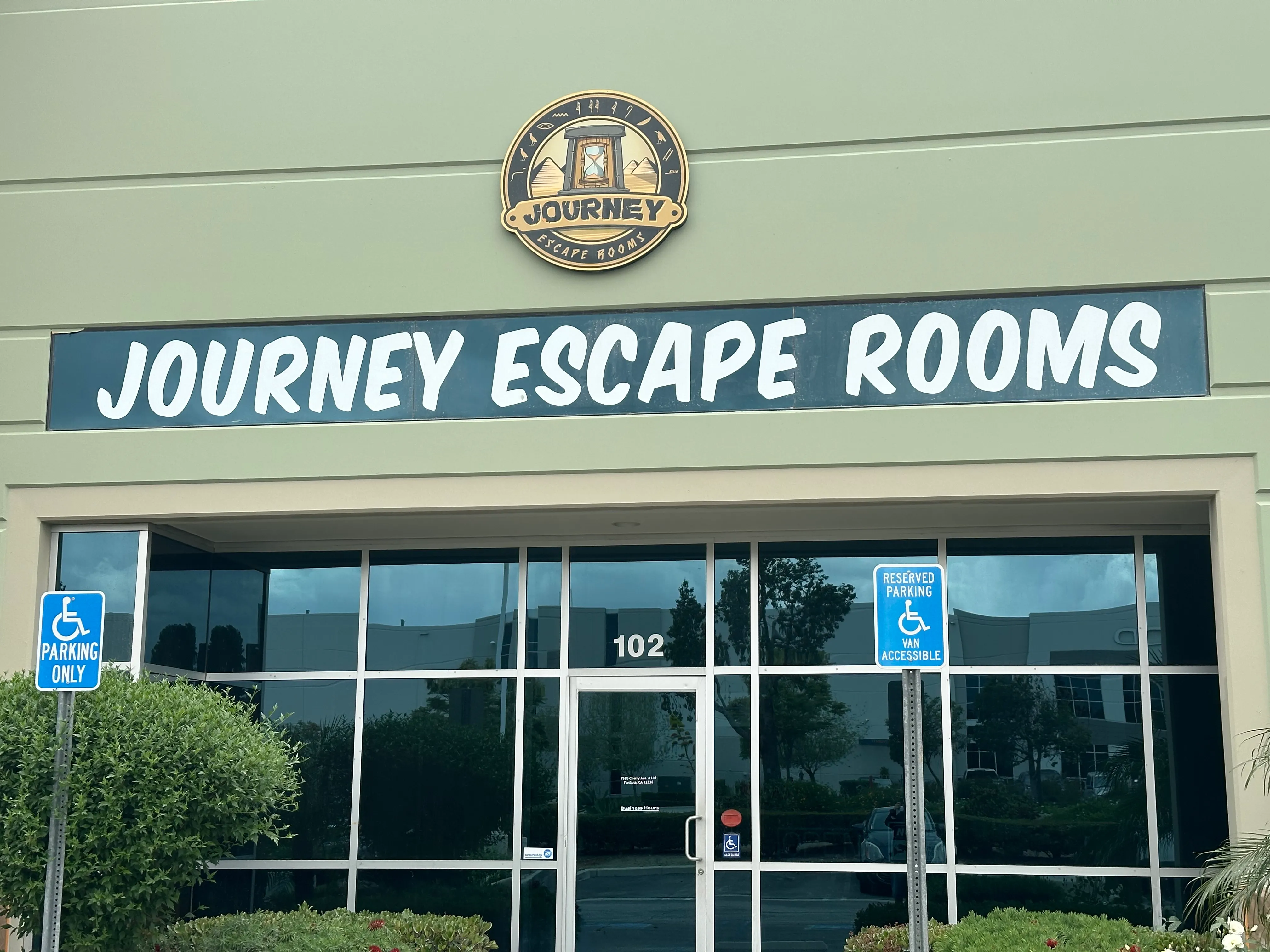 Journey Escape Rooms storefront at 7950 Cherry Ave, Suite 102, Fontana, CA